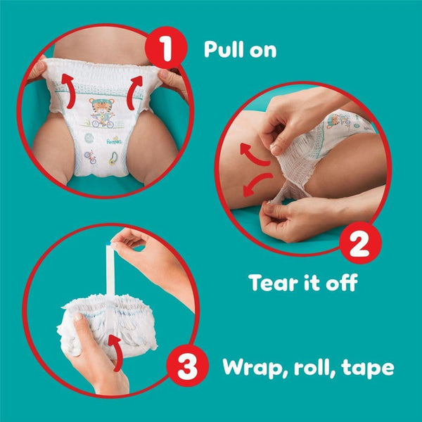 Pampers Baby-Dry Nappy Pants Size 9, 108 Nappies, 19kg+, Monthly Pack, 360° Fit to Help Prevent Gaps and Leaks