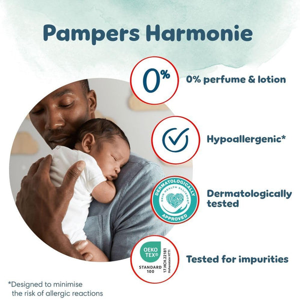 Pampers Harmonie Nappy Pants Size 4, 168 Nappies, 9kg-15kg, Monthly Pack, Gentle Skin Protection and 360° Comfort Fit