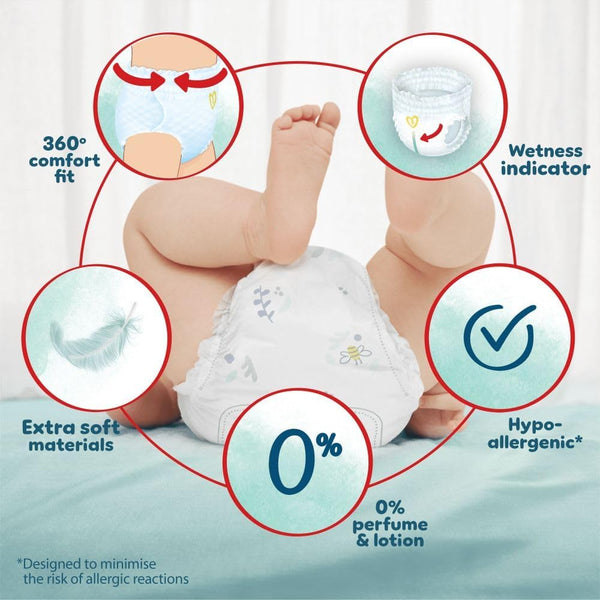 Pampers Harmonie Nappy Pants Size 6, 132 Nappies, 15kg+, Monthly Pack, Gentle Skin Protection and 360° Comfort Fit