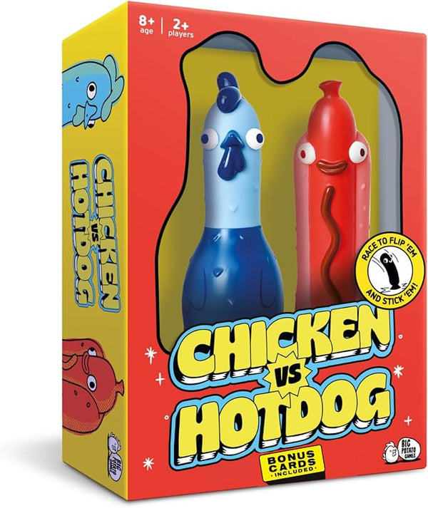 Chicken vs Hotdog – Hilarious Flip Challenge Party Game for Families, Kids & Adults | Fun Game for 2–10 Players | Includes Bonus Cards & Fast-Paced Fun for Christmas