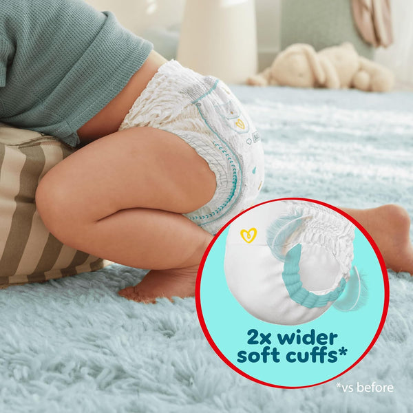 Pampers Premium Protection Nappy Pants Size 6, 132 Nappies, 13kg-19kg, Monthly Pack + Pampers Harmonie Aqua Baby Wipes 1 pack of 10 Wipes