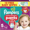 Pampers Premium Protection Nappy Pants Size 5, 144 Nappies, 11kg-17kg, Monthly Pack + Pampers Harmonie Aqua Baby Wipes 1 pack of 10 Wipes
