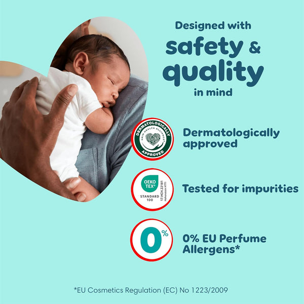 Pampers Premium Protection Nappy Pants Size 4, 168 Nappies, 9kg-15kg, Monthly Pack + Pampers Harmonie Aqua Baby Wipes 1 pack of 10 Wipes