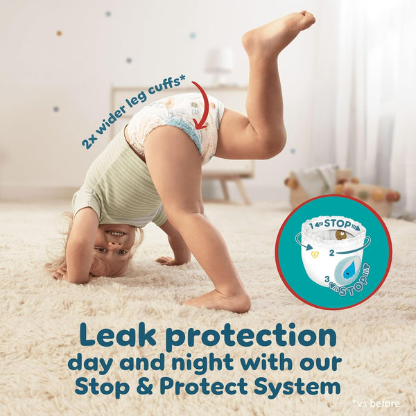 Pampers Baby-Dry Nappy Pants Size 7, 126 Nappies, 15kg+, Monthly Pack, 360° Fit To Help Prevent Gaps And Leaks