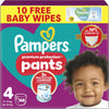 Pampers Premium Protection Nappy Pants Size 4, 168 Nappies, 9kg-15kg, Monthly Pack + Pampers Harmonie Aqua Baby Wipes 1 pack of 10 Wipes